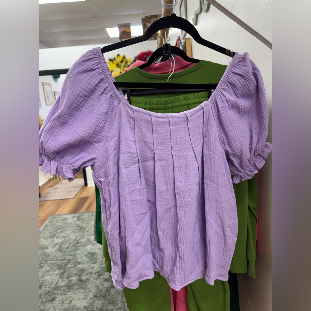 Lilac Puff Sleeve Blouse